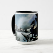 Black Dragon Fantasy Blue Mountains Tasse (Vorderseite Links)