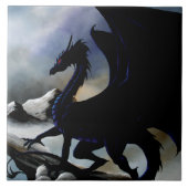 Black Dragon Fantasy Blue Moutnains Fliese (Vorderseite)