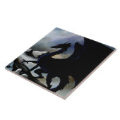 Black Dragon Fantasy Blue Moutnains Fliese (Seite)