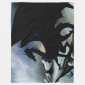 Black Dragon Fantasy Blue Moutnins Fleecedecke (Vorderseite)