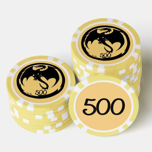 Black Dragon gold 500 gestreifter Poker Chip (Stapel)
