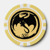 Black Dragon gold 500 gestreifter Poker Chip (Vorderseite)