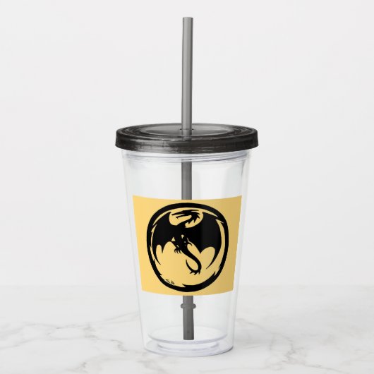 Black Dragon gold Acryltumbler Acryltrinkbecher (Vorderseite)