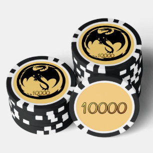 Black Dragon Gold Black Gold 10K Stripe Poker Chip