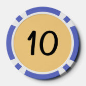Black Dragon gold blauer 10 gestreifter Poker Chip (Rückseite)