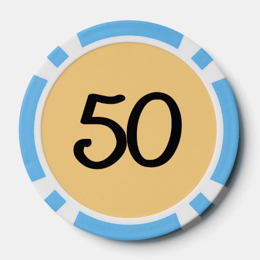 Black Dragon gold blauer 50 gestreifter Poker Chip (Rückseite)