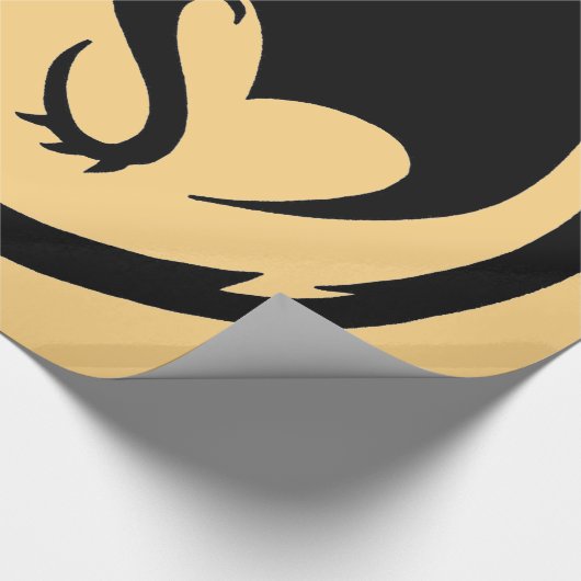 Black Dragon Gold glänzende Packpapier groß (Ecke)