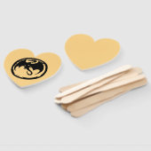 Black Dragon gold heart hand fans Fächer (Non-assembled)
