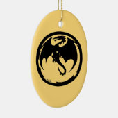 Black Dragon Gold Keramik Ornament (Rechts)
