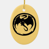 Black Dragon Gold Keramik Ornament (Vorne)