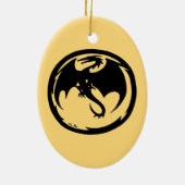 Black Dragon Gold Keramik Ornament (Hinten)