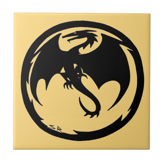 Black Dragon Gold kleine Fliese (Vorderseite)