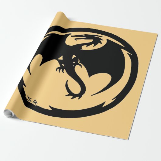 Black Dragon Gold Matte Packpapier groß (Ungerollt)