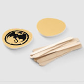 Black Dragon gold paddle hand fans Fächer (Non-assembled)