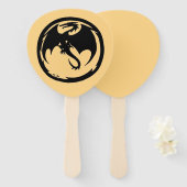 Black Dragon gold paddle hand fans Fächer (Vorne und Hinten)