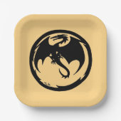 Black Dragon gold-quadratische Teller (Vorderseite)