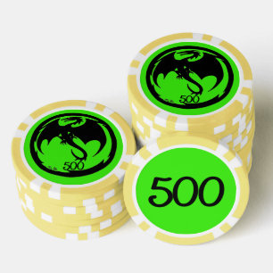Black Dragon Green 500 Striped Poker Chip