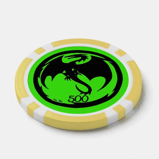 Black Dragon Green 500 Striped Poker Chip (Einzeln)