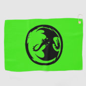 Black Dragon Green Golfhandtuch (Horizontal)