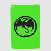 Black Dragon Green Golfhandtuch (Vorderseite)