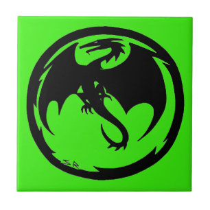 Black Dragon Green kleine Fliese