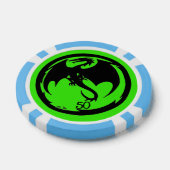 Black Dragon green lt blue 50 gestreifter Poker Ch Pokerchips (Einzeln)
