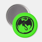 Black Dragon Green Magnet (Vorderseite/Rückseite)
