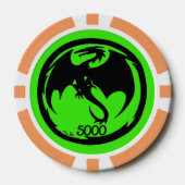 Black Dragon Green Orange 5000 gestreifter Poker C Pokerchips (Vorderseite)