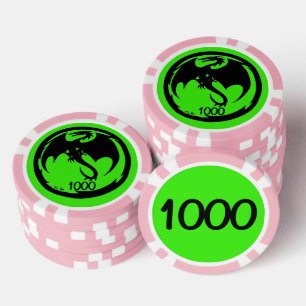 Black Dragon Green Pink 1000 gestreifter Poker Chi Pokerchips