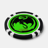 Black Dragon Grn Black Gold 10K Stripe Poker Chip (Einzeln)