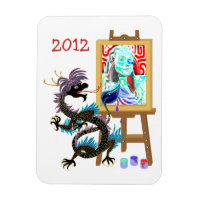 Black Dragon malt Ihr Portrait auf Premium Magne