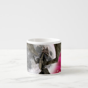 Black Dragon - Mythische Fantasie Kreatur Roter Hi Espressotasse