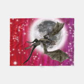 Black Dragon - Mythische Fantasie Kreatur Roter Hi Fleecedecke (Vorderseite (Horizontal))