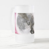 Black Dragon - Mythische Fantasie Kreatur Roter Hi Mattglas Bierglas (Vorderseite Links)