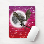 Black Dragon - Mythische Fantasie Kreatur Roter Hi Mousepad (Mit Mouse)