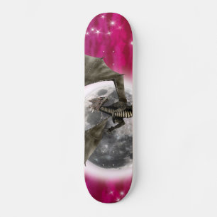 Black Dragon - Mythische Fantasie Kreatur Roter Hi Skateboard