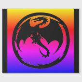 Black Dragon Neon glänzende Packpapier groß (Flach)