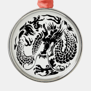 Black Dragon Ornament Aus Metall