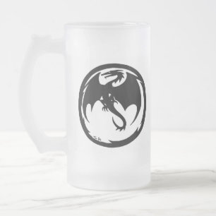 Black Dragon rechts mattiertes Bier Tassen stein