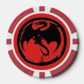 Black Dragon Red 5 Strip Poker Chip (Vorderseite)