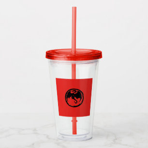 Black Dragon Red Acryl Tumbler Acryltrinkbecher