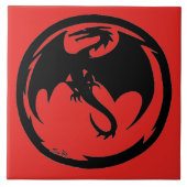 Black Dragon Red große Fliese (Vorderseite)