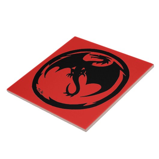 Black Dragon Red große Fliese (Seite)