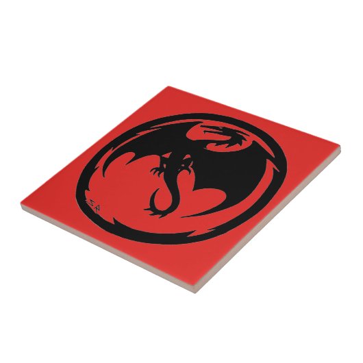 Black Dragon Red kleine Fliese (Seite)
