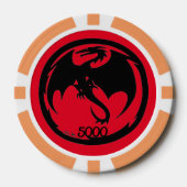 Black Dragon Red Orange 5000 gestreifter Poker Chi Pokerchips (Vorderseite)