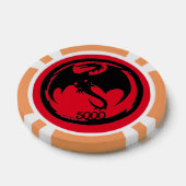Black Dragon Red Orange 5000 gestreifter Poker Chi Pokerchips (Einzeln)
