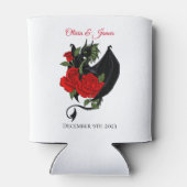 Black Dragon Rote Rose Fantasy Dosenkühler (Rückseite)