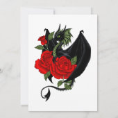 Black Dragon Rote Rose Fantasy Einladung (Rückseite)