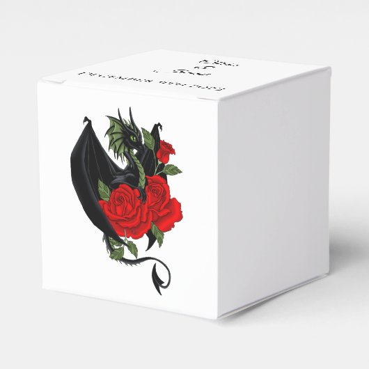 Black Dragon Rote Rose Fantasy Geschenkschachtel (Vorderseite)