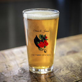 Black Dragon Rote Rose Fantasy Glas